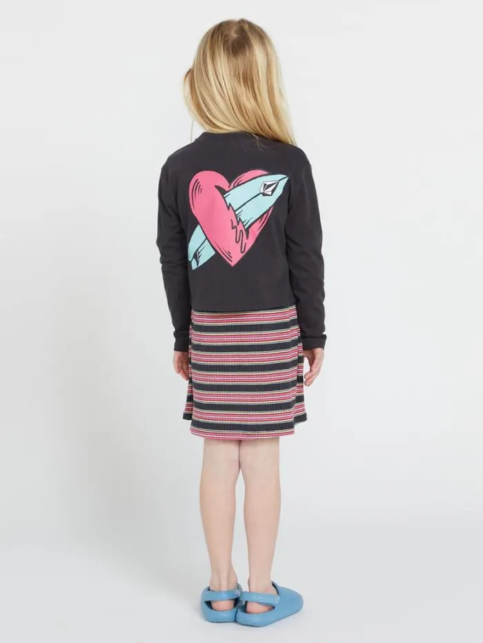 Kids TShirts and Tanks Volcom Girls Pocket Dial Long Sleeve Shirt 8211 Vintage Black