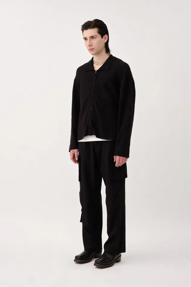 Knitwear Men Wonhundred Mazar LS 8211 Black
