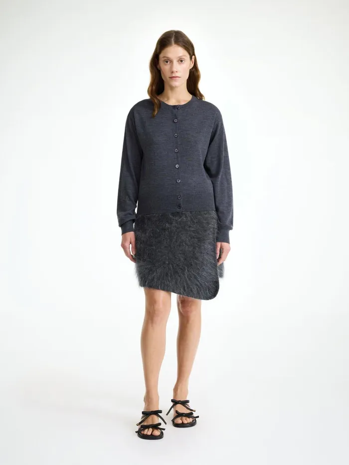Knitwear Women By Malene Birger Krissah Mini Skirt Jet Grey