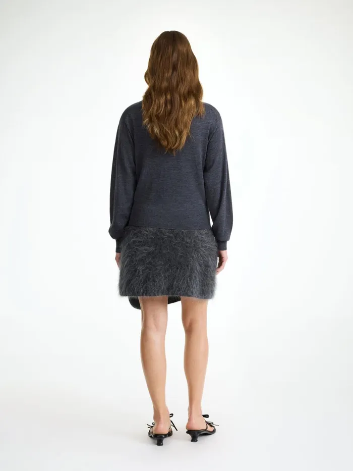 Knitwear Women By Malene Birger Krissah Mini Skirt Jet Grey Knitwear Women By Malene Birger Krissah Mini Skirt Jet Grey