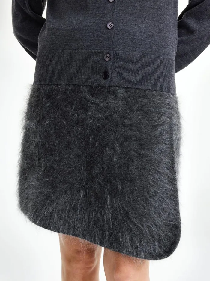 Knitwear Women By Malene Birger Krissah Mini Skirt Jet Grey Knitwear Women By Malene Birger Krissah Mini Skirt Jet Grey
