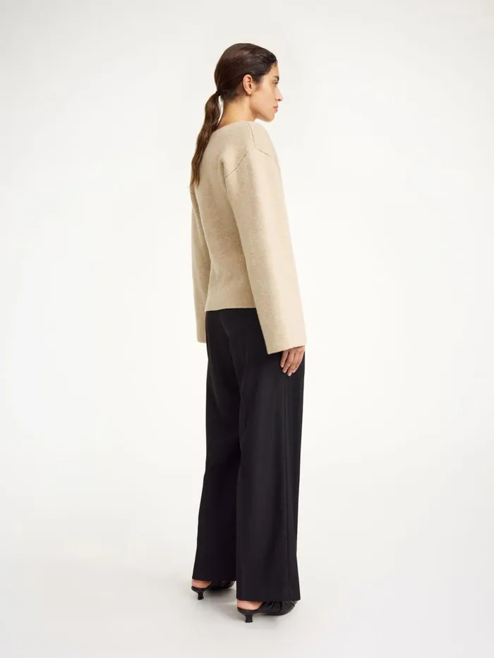 Knitwear Women By Malene Birger Tinley Wool Cardigan Twill Beige Knitwear Women By Malene Birger Tinley Wool Cardigan Twill Beige
