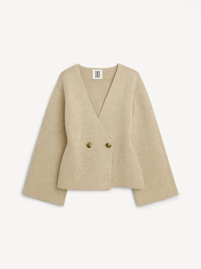Knitwear Women By Malene Birger Tinley Wool Cardigan Twill Beige Knitwear Women By Malene Birger Tinley Wool Cardigan Twill Beige