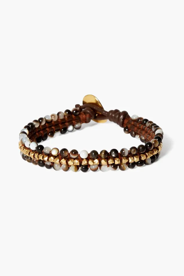 Koa Cuff Wrap Bracelet Black MOP Women Chan Luu Bracelets