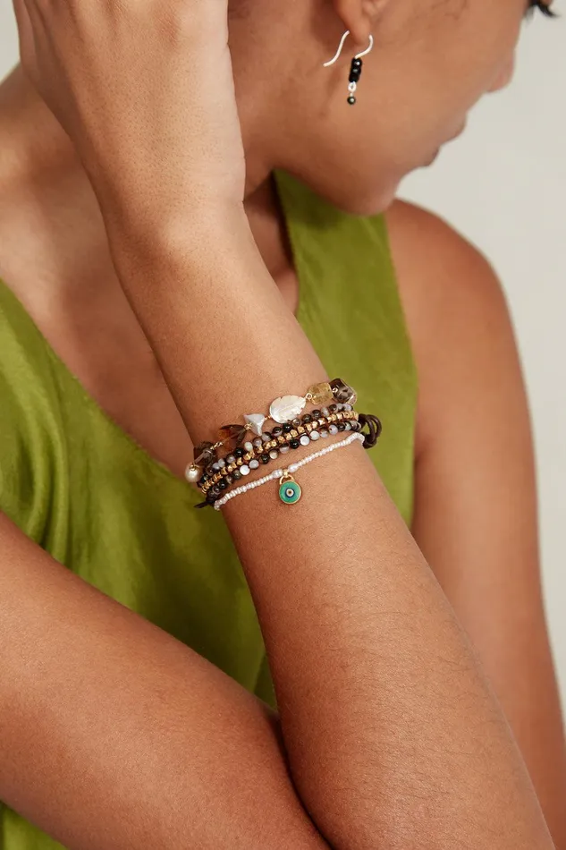 Koa Cuff Wrap Bracelet Black MOP Women Chan Luu Bracelets
