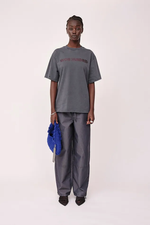 LA STAGGERED 8211 Washed Black Women Tops and Tshirts Wonhundred