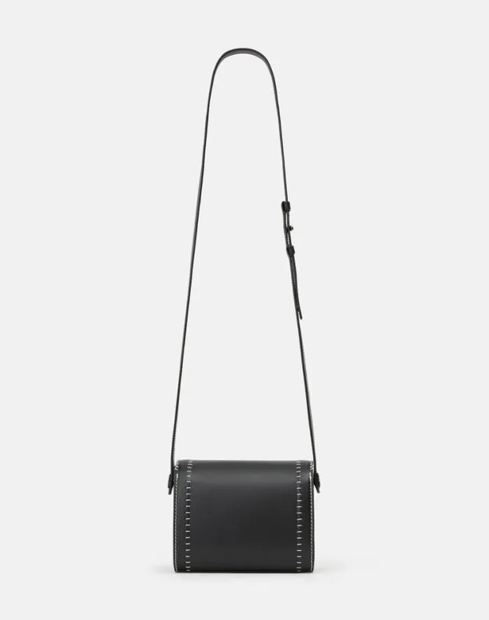 Lafayette 148 New York Calfskin Leather Saddle BagMini Black HandbagsReady To Wear Suits