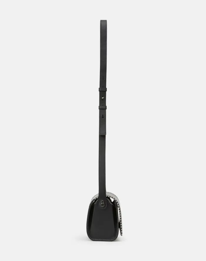 Lafayette 148 New York Calfskin Leather Saddle BagMini Black HandbagsReady To Wear Suits