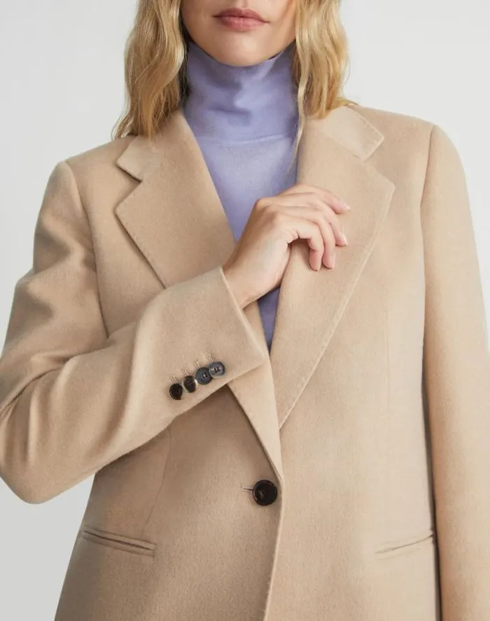 Lafayette 148 New York Camel Hair Blazer Natural Ready To Wear Jackets and Blazers