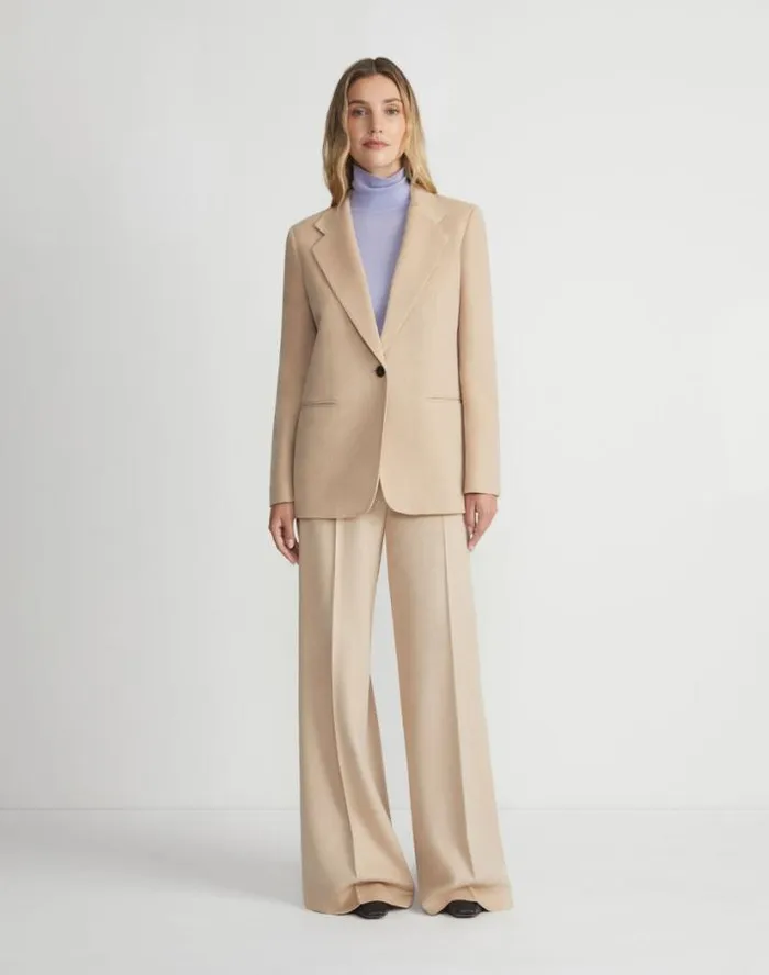 Lafayette 148 New York Camel Hair Blazer Natural Ready To Wear Jackets and Blazers