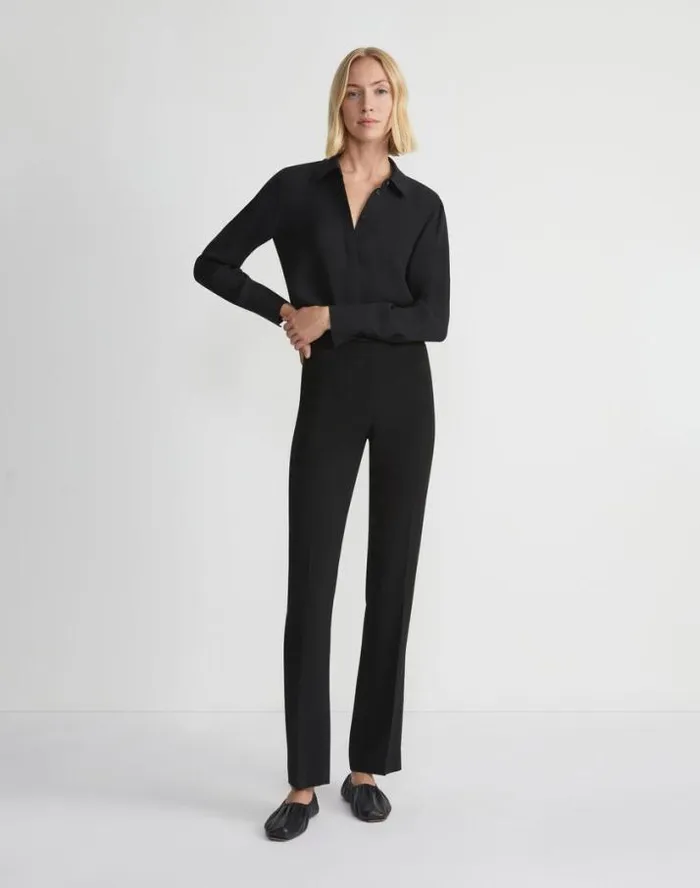 Lafayette 148 New York Finesse Crepe Barrow Pant Cloud Ready To Wear Pants and Shorts