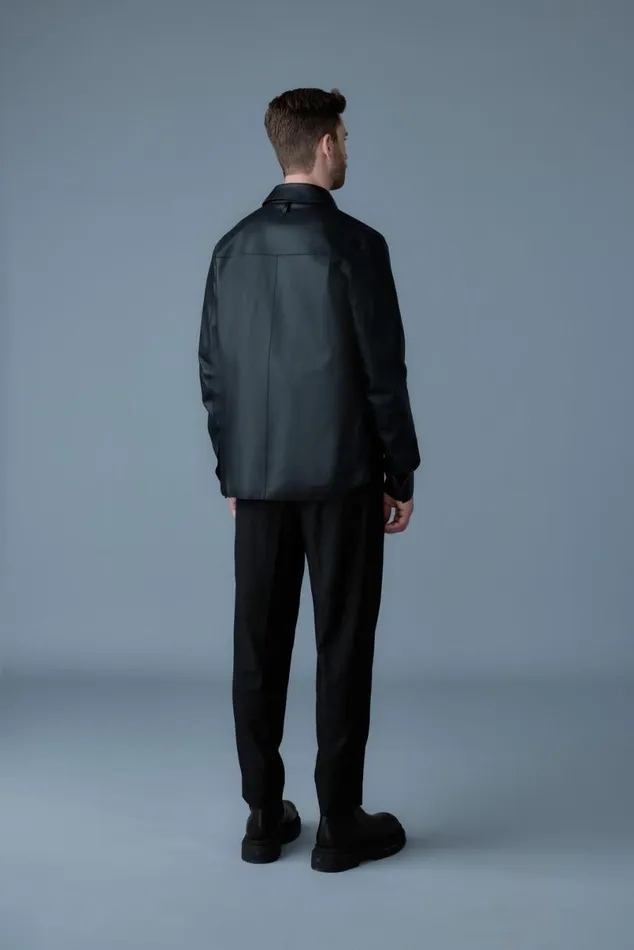 Leather Jackets Men Mackage REMINGTON Twotone Colored Leather Overshirt Blackgarnet Leather Jackets Men Mackage REMINGTON Twotone Colored Leather Overshirt Blackgarnet