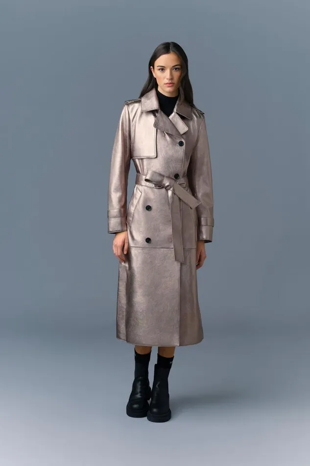 Leather Jackets Women Mackage GAELV Maxi Leather Trench Coat Black