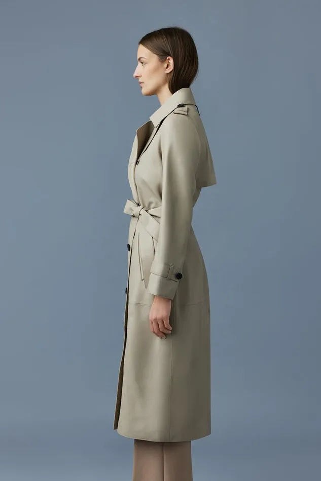 Leather Jackets Women Mackage GAELV Maxi Leather Trench Coat Black
