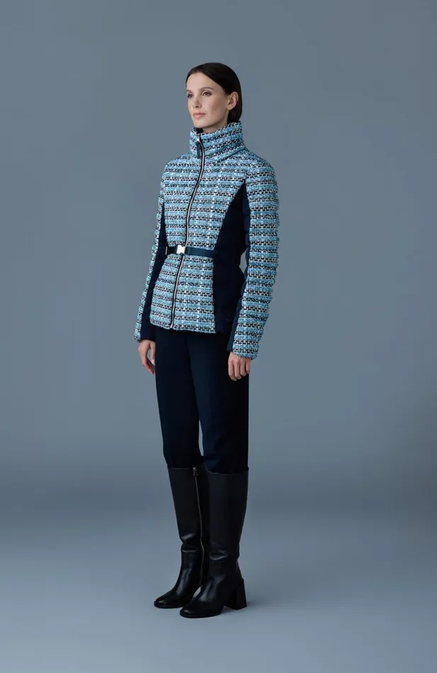 Light Down Jackets Women Mackage EVITATW Mix Media Light Down Tweed Jacket Sky Blue Multi Light Down Jackets Women Mackage EVITATW Mix Media Light Down Tweed Jacket Sky Blue Multi