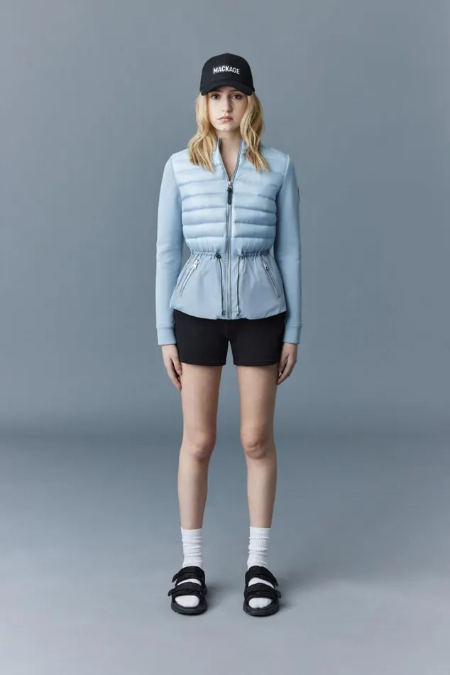 Light Jackets Women Mackage JOYCE Hybrid Jacket With Peplum Cream Light Jackets Women Mackage JOYCE Hybrid Jacket With Peplum Cream