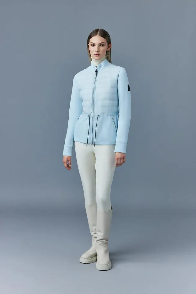 Light Jackets Women Mackage JOYCE Hybrid Jacket With Peplum Cream Light Jackets Women Mackage JOYCE Hybrid Jacket With Peplum Cream