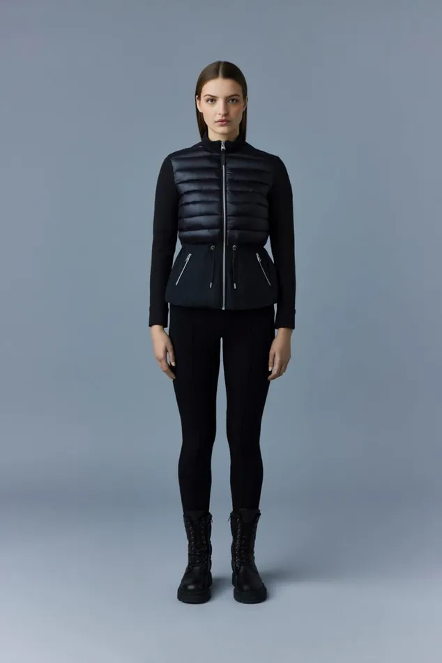 Light Jackets Women Mackage JOYCE Hybrid Jacket With Peplum Cream Light Jackets Women Mackage JOYCE Hybrid Jacket With Peplum Cream