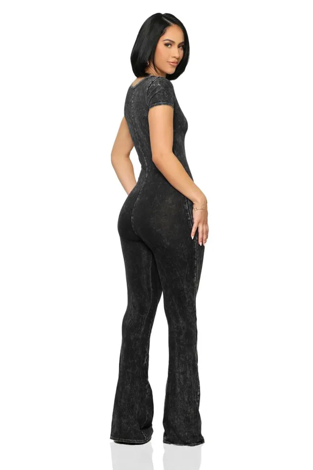 Lilly039s Kloset Jumpsuits and Rompers Women VNeck Jumpsuit Black Acid Wash