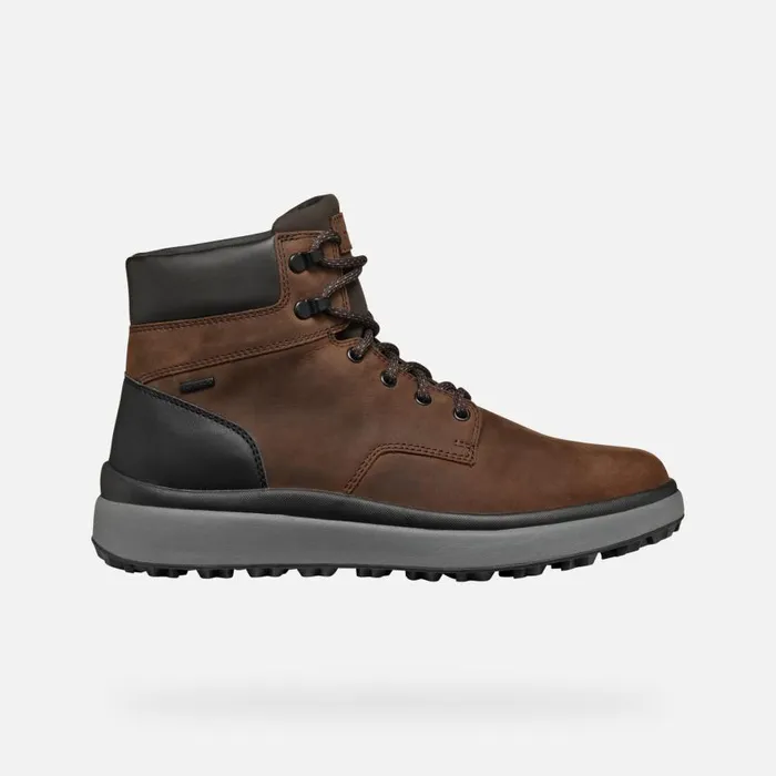 Man Geox Ankle Boots GRANITO GRIP ABX MAN CoffeeBlack Waterproof Boots Coffeeblack
