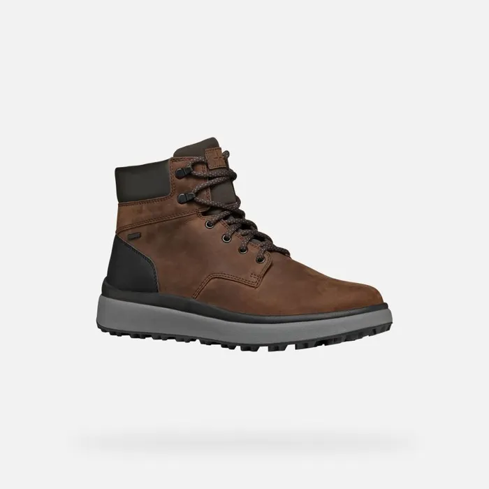 Man Geox Ankle Boots GRANITO GRIP ABX MAN CoffeeBlack Waterproof Boots Coffeeblack