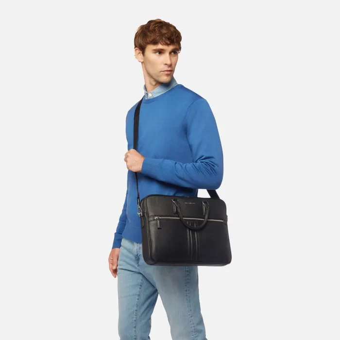 Man Geox Bags PIEVE B Men039s Black Work Bag Online Black
