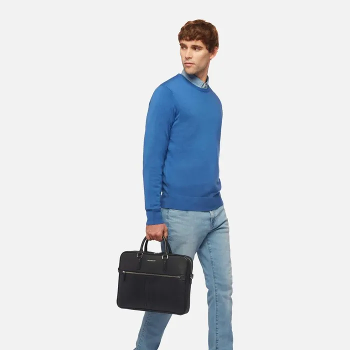 Man Geox Bags PIEVE B Men039s Black Work Bag Online Black