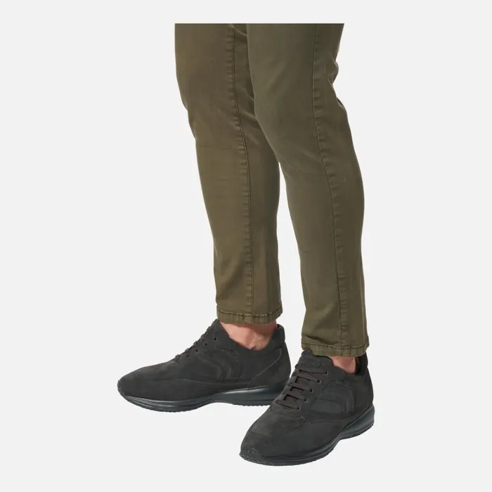 Man Geox Sneakers HAPPY MAN Dark Coffee Low Top Sneakers Dark Coffee