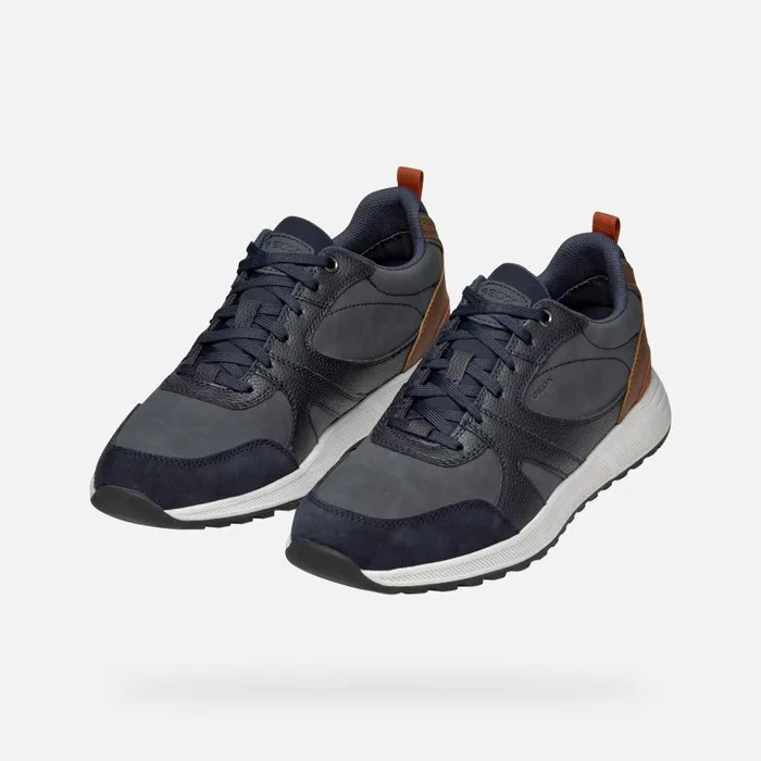 Man Geox Sneakers MOLVENO MAN Navy Low Top Sneakers Navy