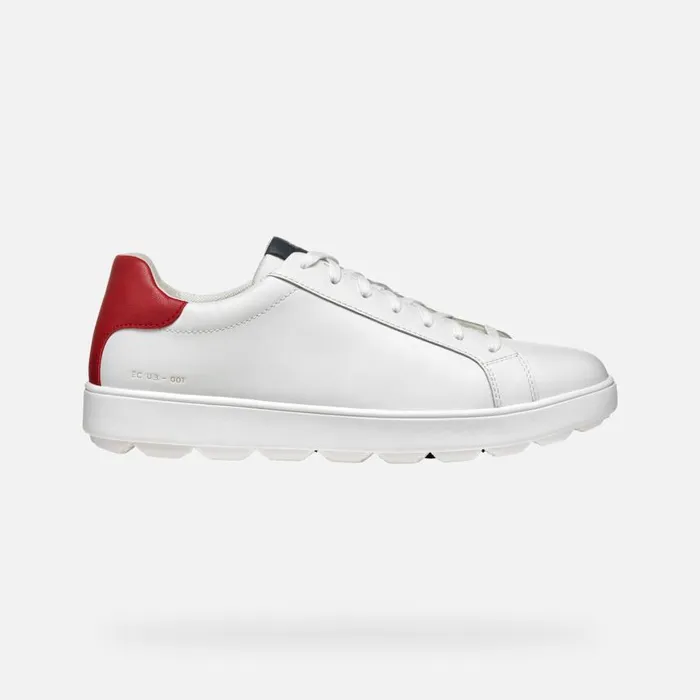 Man Geox Sneakers SPHERICA ECUB1 MAN WhiteNavyRed Low Top Sneakers Whitenavyred
