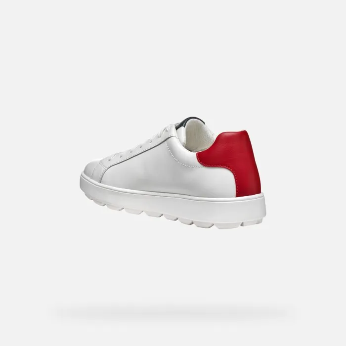 Man Geox Sneakers SPHERICA ECUB1 MAN WhiteNavyRed Low Top Sneakers Whitenavyred