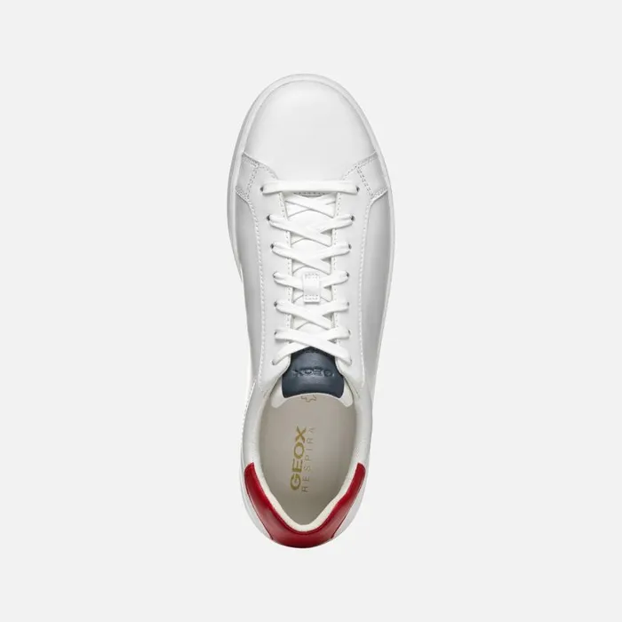 Man Geox Sneakers SPHERICA ECUB1 MAN WhiteNavyRed Low Top Sneakers Whitenavyred
