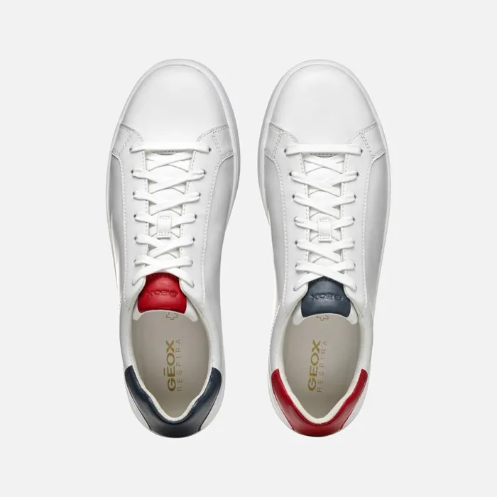 Man Geox Sneakers SPHERICA ECUB1 MAN WhiteNavyRed Low Top Sneakers Whitenavyred