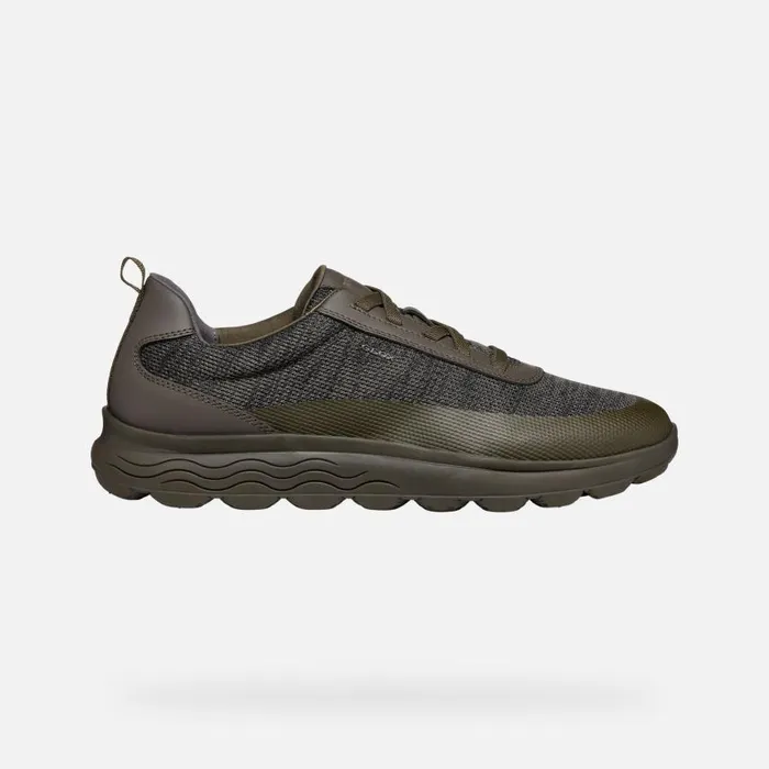 Man Geox Sneakers SPHERICA MAN Light Olive Green Low Top Sneakers Light Olive Green