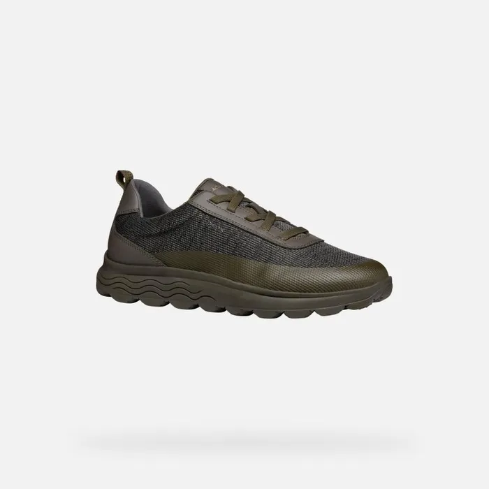 Man Geox Sneakers SPHERICA MAN Light Olive Green Low Top Sneakers Light Olive Green
