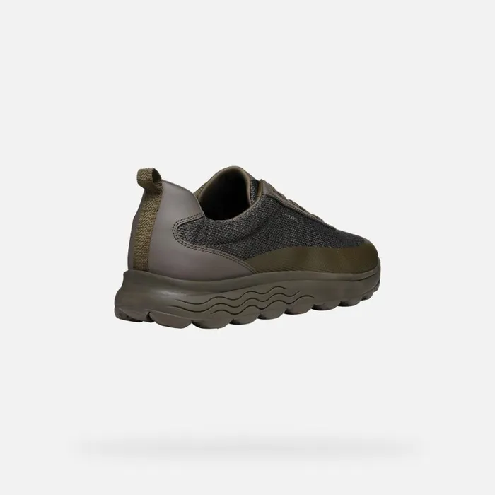 Man Geox Sneakers SPHERICA MAN Light Olive Green Low Top Sneakers Light Olive Green