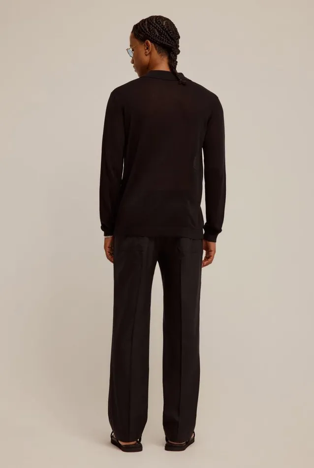 Man Venroy Knitwear Knitted Silk Long Sleeve Shirt