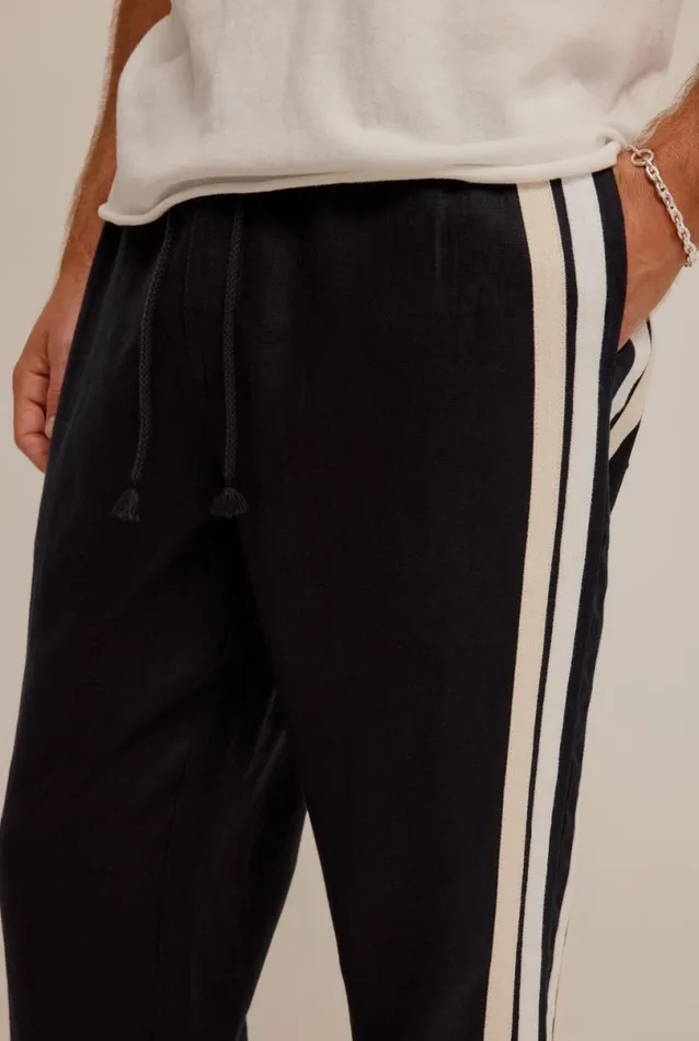 Man Venroy Pants Crochet Border Linen Trouser