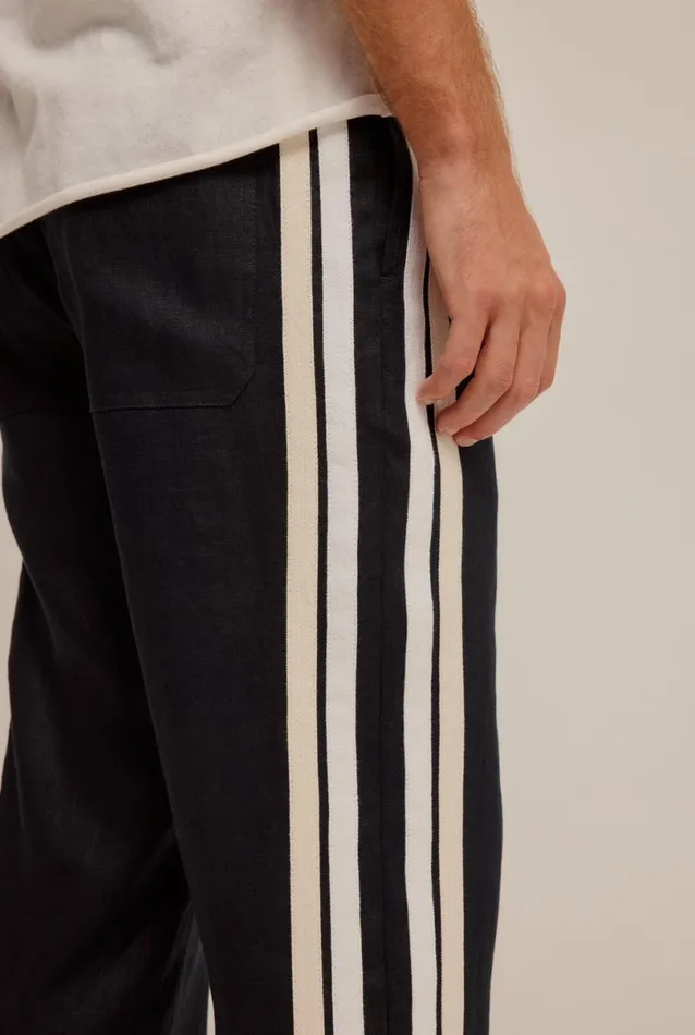 Man Venroy Pants Crochet Border Linen Trouser