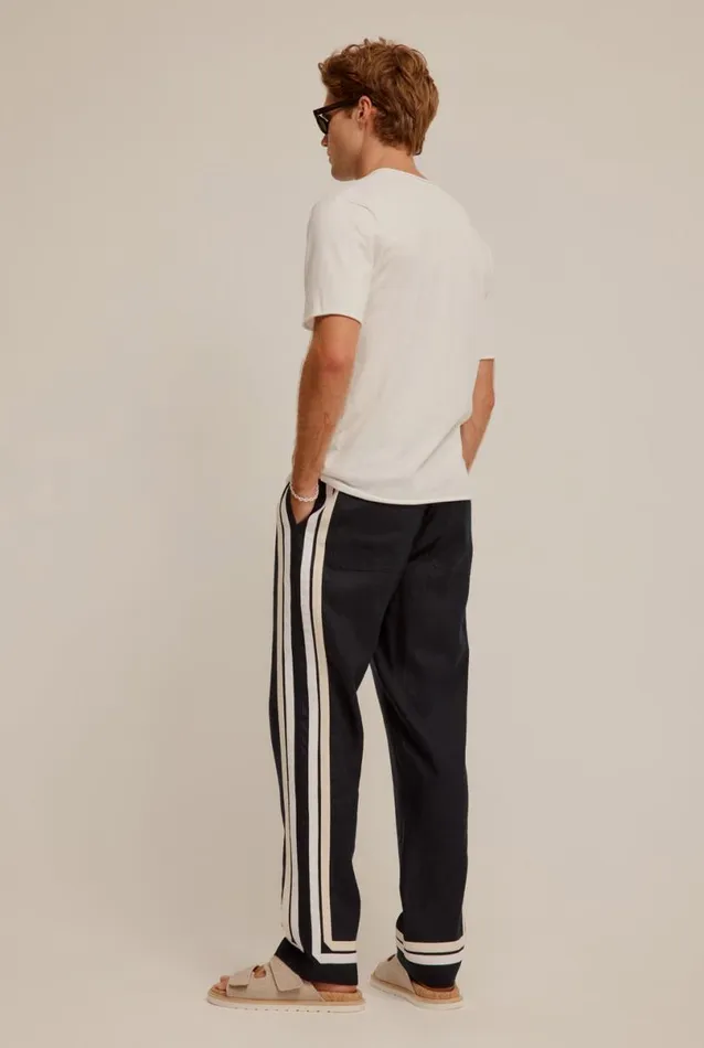 Man Venroy Pants Crochet Border Linen Trouser
