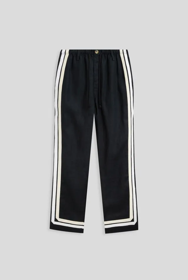 Man Venroy Pants Crochet Border Linen Trouser