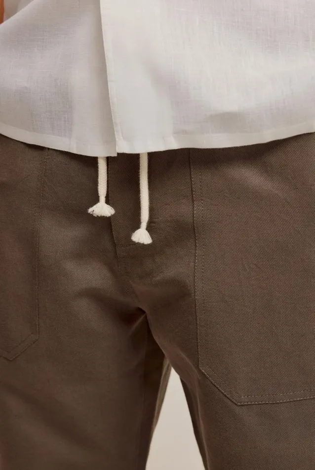 Man Venroy Pants Paper Bag Pant Dark Olive