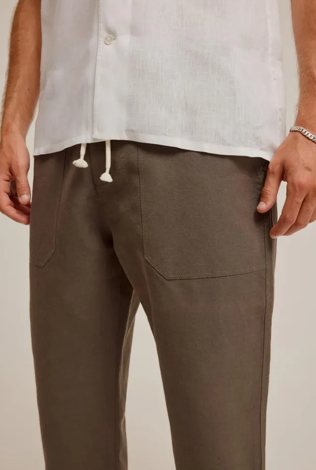 Man Venroy Pants Paper Bag Pant Dark Olive