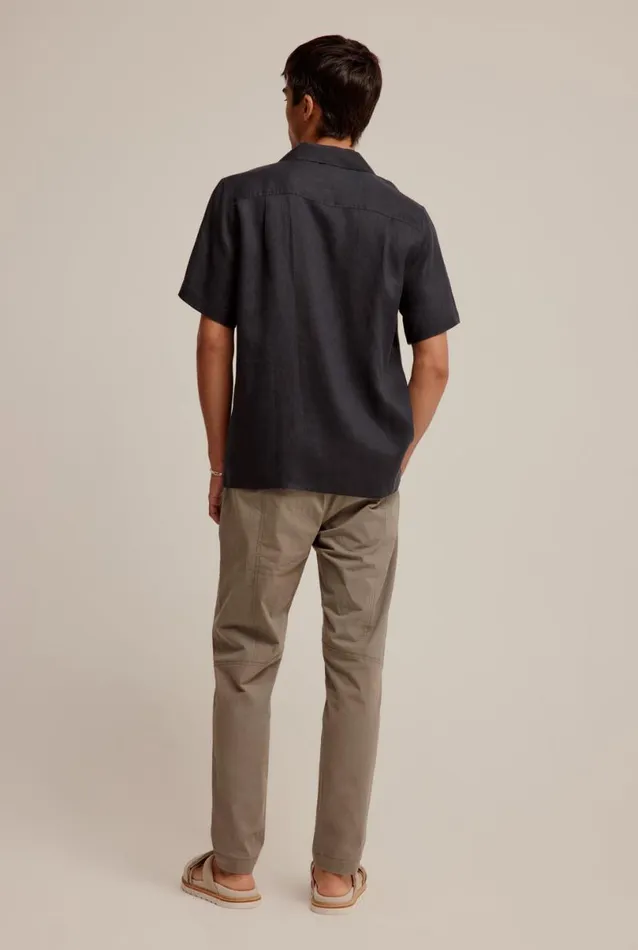 Man Venroy Shirts Short Sleeve Linen Camp Collar Shirt