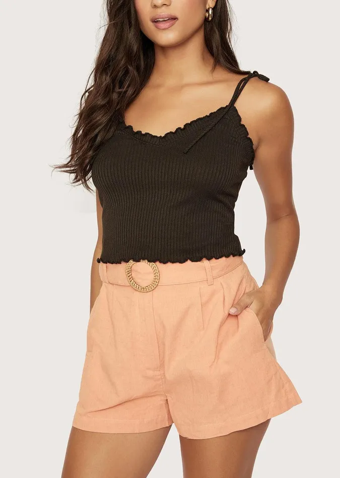 Marilyn Night Knit Cami Black Women Lost Wander Tops