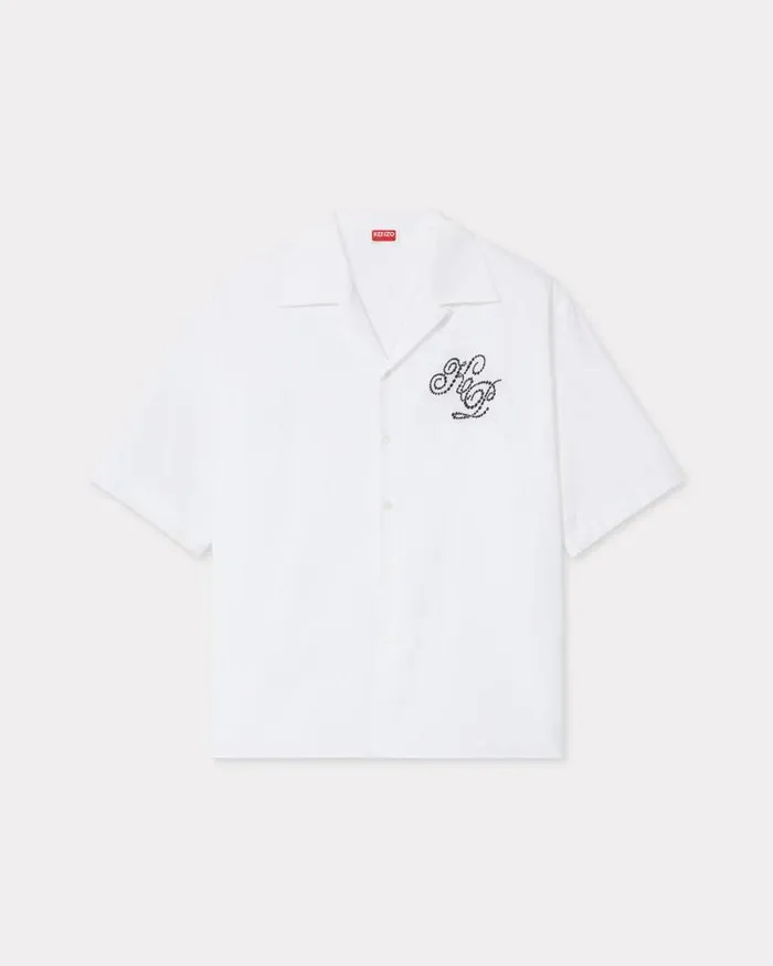 Men 039KENZO Constellation039 Hawaiian Shirt White Kenzo Shirts