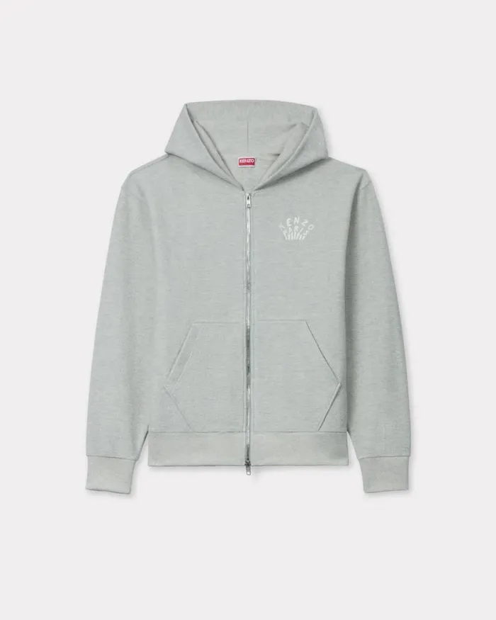 Men 039KENZO Dragonfly039 Zipped Hoodie In Cotton Pale Grey Kenzo Sweatshirts And Hoodies Men 039KENZO Dragonfly039 Zipped Hoodie In Cotton Pale Grey Kenzo Sweatshirts And Hoodies