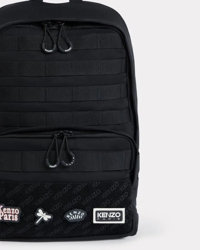 Men 039KENZO Jungle039 Backpack In Nylon Black Kenzo Bags