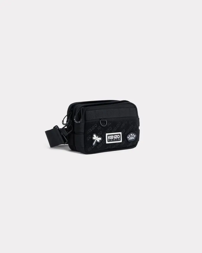 Men 039KENZO Jungle039 Crossbody Bag In Nylon Black Kenzo Bags