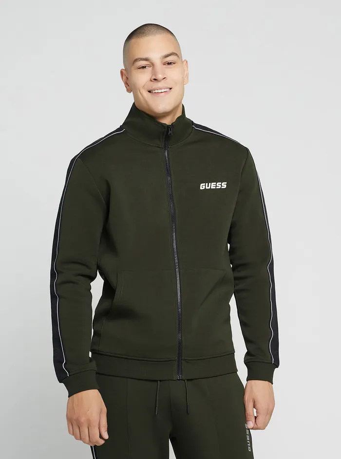 Men Activewear GUESS Eco Green Mickey Active Jacket